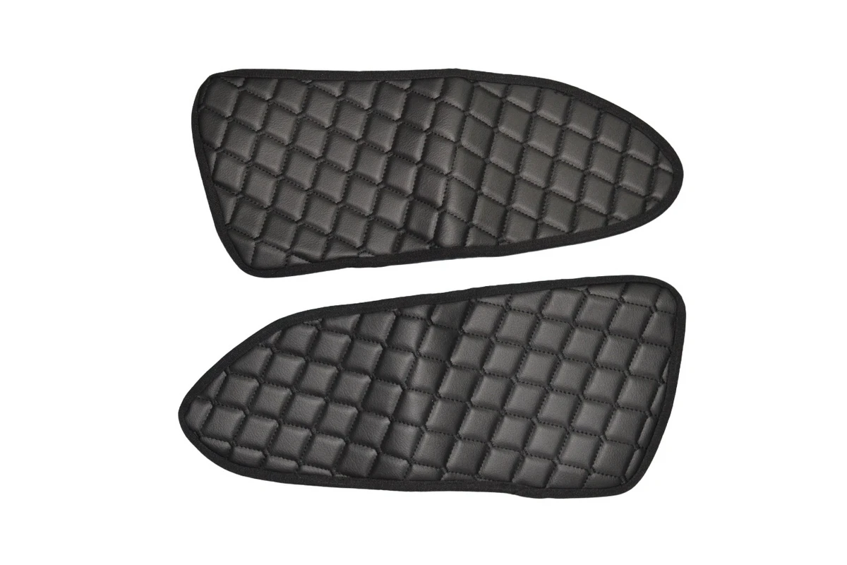 2 pcs Black Eco Leather Truck Door Mats Covers for Mercedes MP4 2011+