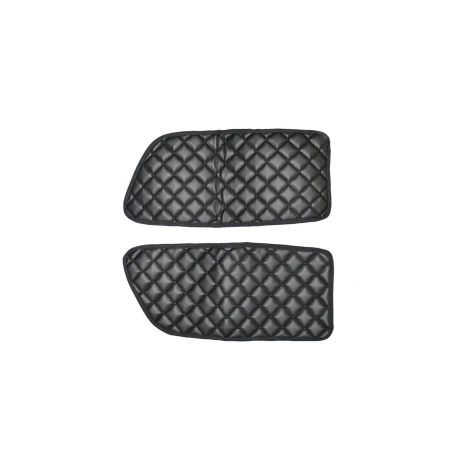 Premium 2pcs Door Panel Mats for Iveco Stralis (2002-2019) – Black Eco Leather with Stiffening Layer