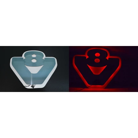 High Quality Neon Sign V8 Cabin Light for all Trucks, Red LED Mirror Panel | 24V Interior Light. FREE Delivery for UK and Europe!