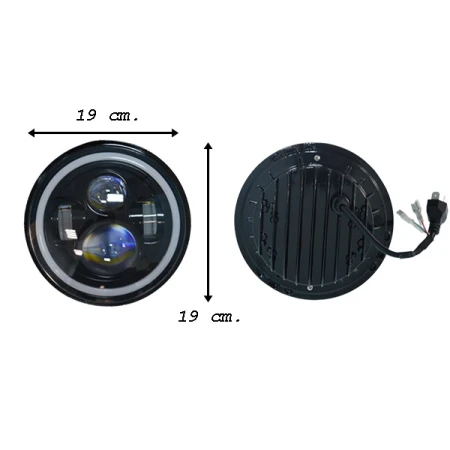 LED Angel Eyes Headlights for JEEP – 60W Round Halogen Lamps with Metal Body Housing | Set of 2 pcs
