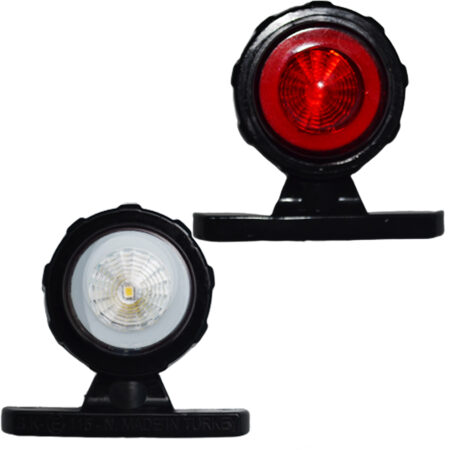 High Quality 2 pcs Red-White Neon Side Marker Lights - LED Outline Lamps with Neon Ring for 12V-24V Vehicles. FREE Delivery for UK mainland!