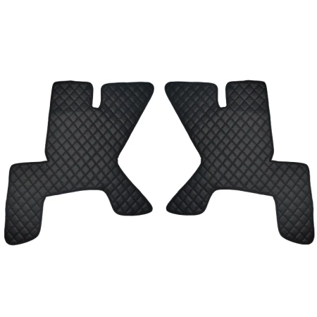 Black Left + Right Eco Leather Door Panel Mats for RENAULT GAMA T 2014+