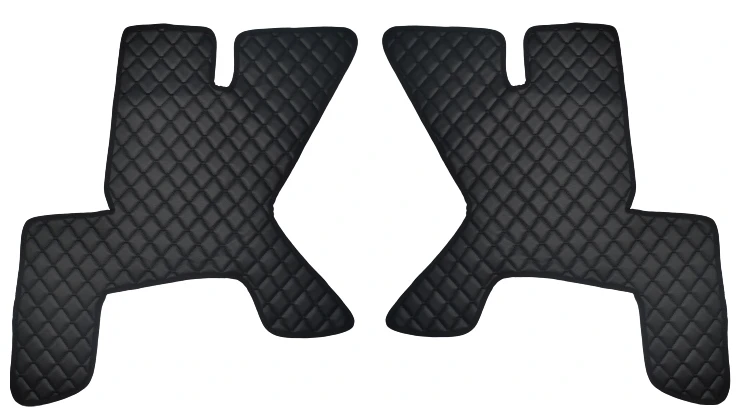 Black Left + Right Eco Leather Door Panel Mats for RENAULT GAMA T 2014+