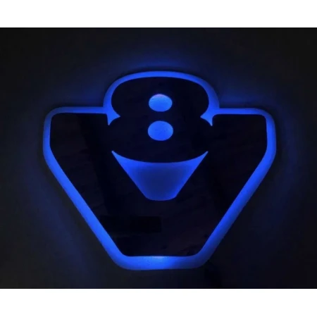 V8 Sign Cabin Light for SCANIA, Blue LED Interior Panel Lamp| 24V Neon-Style Glow