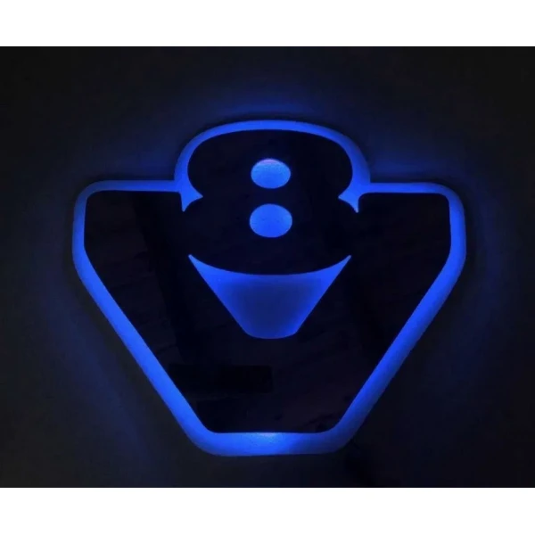 V8 Sign Cabin Light for SCANIA, Blue LED Interior Panel Lamp| 24V Neon-Style Glow
