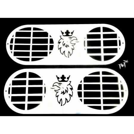 Stainless Steel Fog Light Guards for Scania R Trucks – Super Mirror Polished Grille Decorations