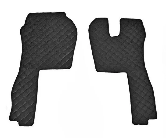 for Scania R 2004-2009 RHD Black Eco Leather Floor Mats