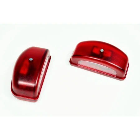 2 pcs License Plate Lights – Dual-Function Red Rear Marker & License Plate Lamps, 12V - 24V