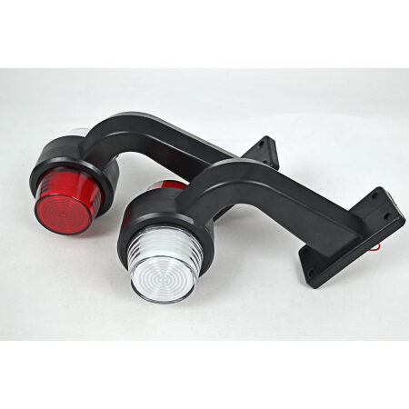 High Quality 2 pcs Red-White LED Stalk Marker Lights - Neon Side Indicators for Trucks, Vans, Trailers (12V-24V). FREE Delivery for UK mainland!