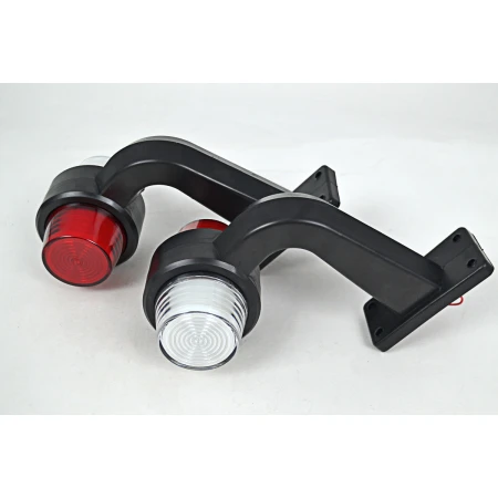 High Quality 2 pcs Red-White LED Stalk Marker Lights - Neon Side Indicators for Trucks, Vans, Trailers (12V-24V). FREE Delivery for UK mainland!