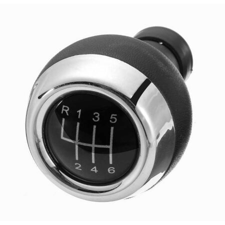 FREE delivery for UK & Europe! Quality Gear Shift Knob for MINI Cooper R/F Series (2006–2017). 6-Speed+R. Black PU Leather with Chrome Cap.