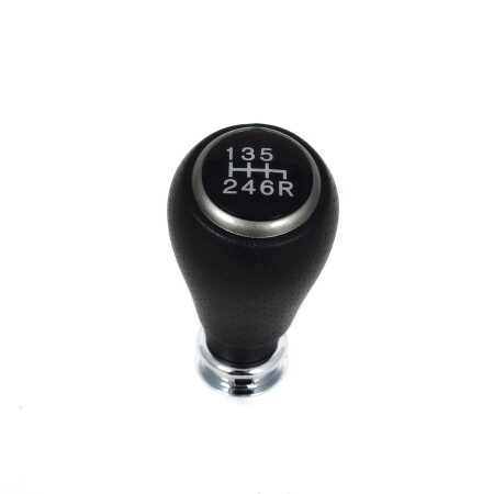 Gear Shift Knob for Honda CR-V (2006–2011), 6-Speed Manual + Reverse | Black with Silver & Chrome, Eco Leather, Aftermarket Replacement