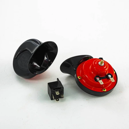 2 pcs Snail Klaxon Air Horn - Dual Tone Car Claxon Set with Relay - 12V for Bike Motorbike, Car, Van, SUV, etc.