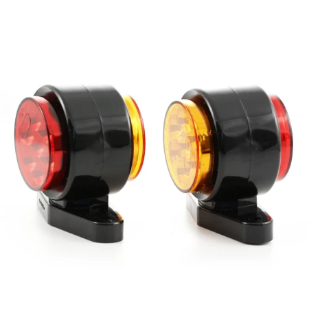 High Quality 2 pcs 4 LED Marker Lights – Red-Amber, 24V, DOT SE-Approved, Waterproof, Independent Wiring. FREE Delivery for UK mainland.