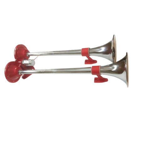 130dB 12V-24V King Size Chrome Double Air Horn Trumpet Truck Lorry Camper Bus Van Tractor