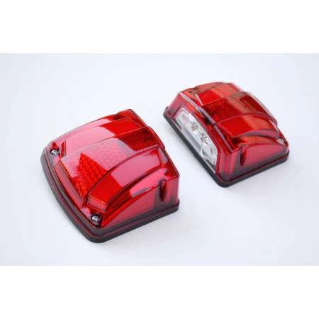 2 pcs Number License Plate Lights – Dual-Function Red Rear Marker & License Plate Lamps, 24V, 12 SMD LEDs, ABS Plastic