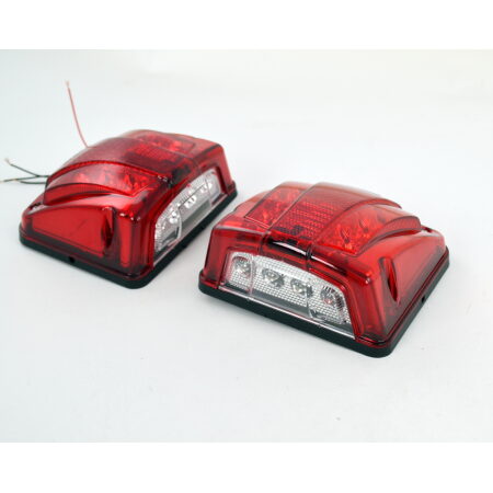 2 pcs LED Number License Lights – Dual-Function Red Rear Marker & License Plate Lamp, 24V, 12 SMD LEDs, ABS Plastic