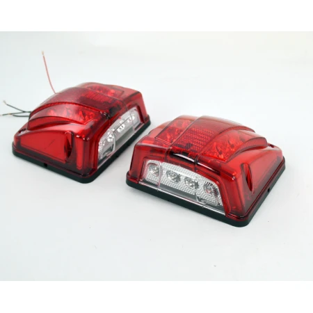 2 pcs LED Number License Lights – Dual-Function Red Rear Marker & License Plate Lamp, 24V, 12 SMD LEDs, ABS Plastic