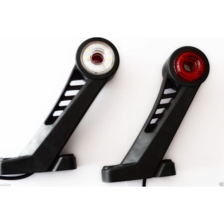 High Quality 2 pcs 24V Side Marker Spinning Lights –Red/White Rotating LED Lamps for Lorry, Tipper, Bus, Truck. FREE Delivery for UK mainland!