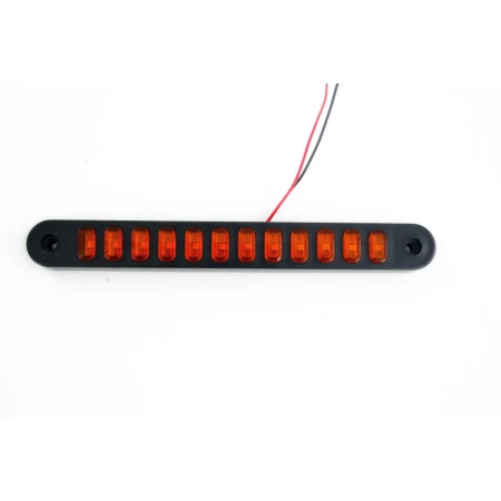 High Quality 2 pcs Amber LED Neon Long Marker Lights with Black Rubber Base – Waterproof, 12V - 24V, IP67. FREE Delivery for UK mainland!