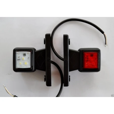 2 pcs 12V 24V 6 SMD LED Side Lights Red & White Side Position Lamps Lorry Trailer Van Bus