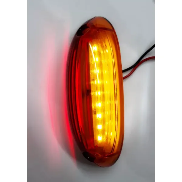 High Quality 2 pcs Vertical Side Marker Lights - 2x LED Red-Amber Outline Lamps for 24V Vehicles. FREE Delivery for UK mainland!