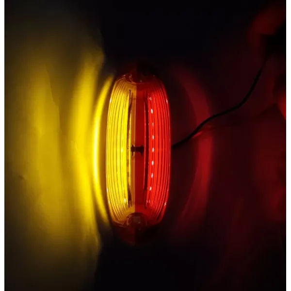 High Quality 2 pcs Vertical Side Marker Lights - 2x LED Red-Amber Outline Lamps for 24V Vehicles. FREE Delivery for UK mainland!