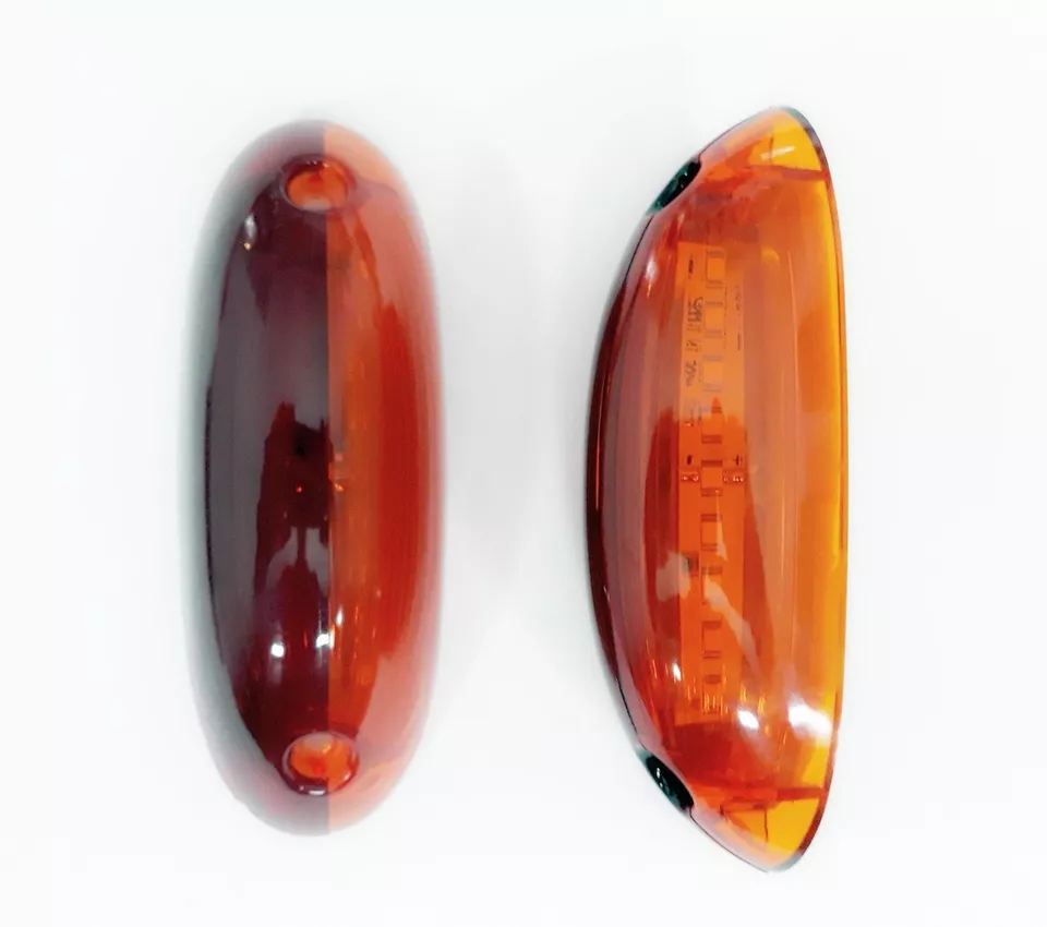 High Quality 2 pcs Vertical Side Marker Lights - 2x LED Red-Amber Outline Lamps for 24V Vehicles. FREE Delivery for UK mainland!