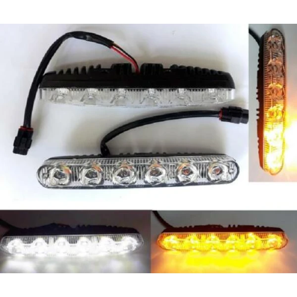 set of 2 pcs LED DRL Daylights + Running Dynamic Indicators 12V for Camper Caravan Bus Van Car Horsebox