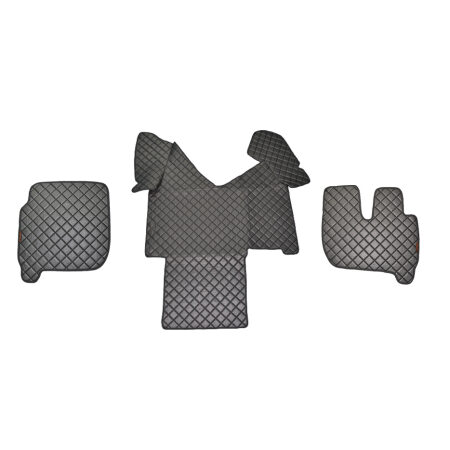 for Iveco Stralis 2003-2013 Automatic Right Black Eco Leather Truck Floor Mats