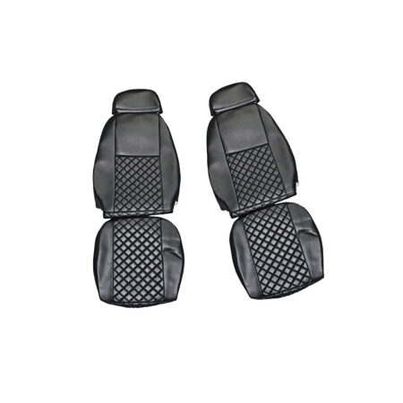 Eco Leather Seat Covers for Iveco Euro Tech (2003-2006) - Premium PU Leather, Black, Machine Washable, Breathable