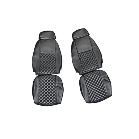 Eco Leather Seat Covers for Iveco Euro Tech (2003-2006) - Premium PU Leather, Black, Machine Washable, Breathable