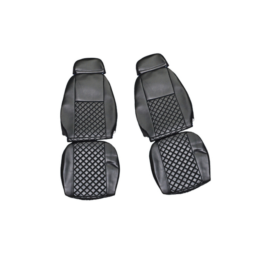 Eco Leather Seat Covers for Iveco Euro Tech (2003-2006) - Premium PU Leather, Black, Machine Washable, Breathable