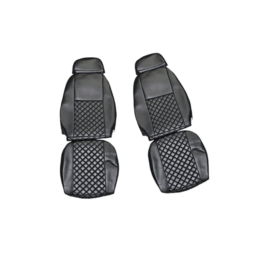 Eco Leather Seat Covers for Iveco Euro Tech (2003-2006) - Premium PU Leather, Black, Machine Washable, Breathable