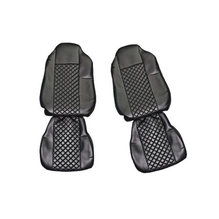 Eco Leather Seat Covers for Iveco Stralis HiWay (2005-2019) – Black PU Leather, Breathable & Machine Washable