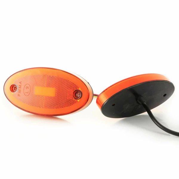 4pcs Orange LED Oval Position Lights 12V - 24V Amber Side lamps