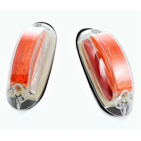 2 pcs Vertical Fit LED Number Plate Lights – Red/White/Orange Side Marker, 3 Functions, E-marked, Waterproof