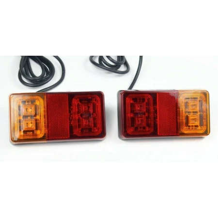 High Quality 2 pcs LED Rear Tail Lights- E-Marked, 12V-24V Tail Lamps for Trailer, Truck, Lorry, Camper, Van, Bus. FREE Delivery for UK mainland.