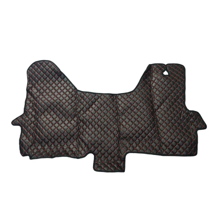 for IVECO DAILY IV 2006-2010 RHD Eco Leather Floor Mats Black with Red Stitches