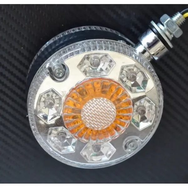 High Quality 2 pcs 24V Mirror Side Marker Lights - Red & Amber LED Corner Lamps with Chrome Bezel. FREE Delivery for UK mainland!