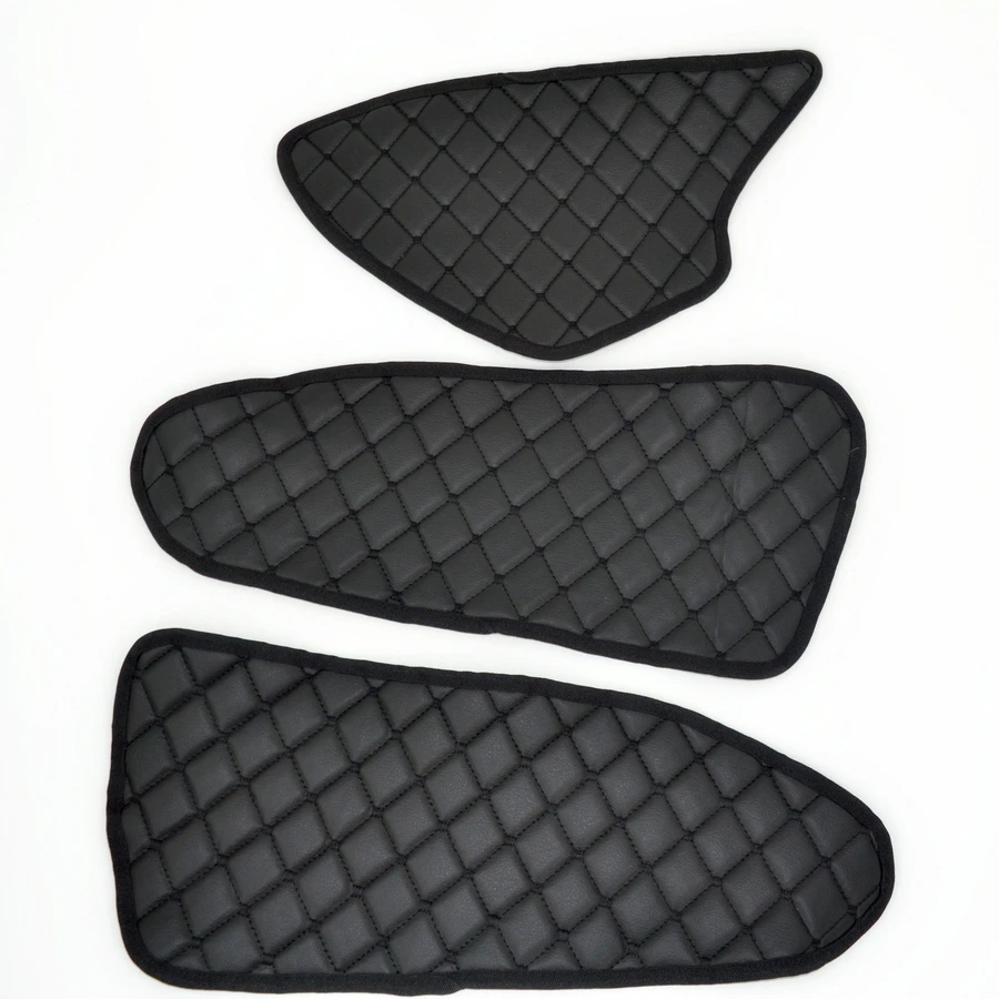 Premium 3pcs Door Mats Set - Italian Black Eco Leather for Right-Hand Drive Mercedes Actros MP4