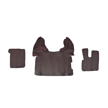 Non Slip Black with Red Stitches Floor Mats for DAF XF 106 Right Hand Drive Trucks