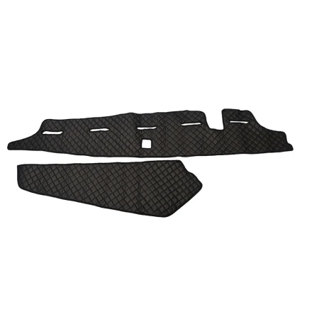 thumbnail image 2 of Webmost Black Eco Leather Floor Mats With Red Stitches For Volvo FH4 (2013-2020) RHD 2 of 6