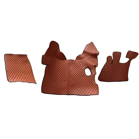 Brown Eco Leather Floor Mats for DAF XF 105 2006-13 and DAF XF 106 2014+ Manual RHD