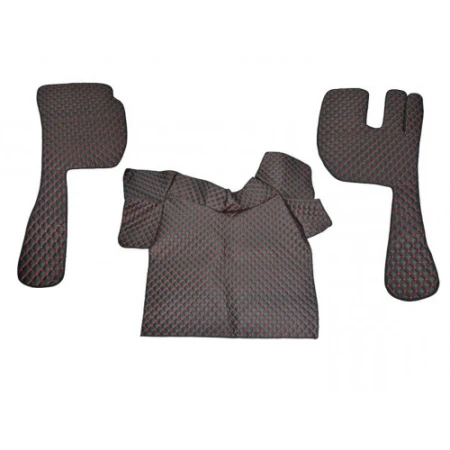 Black with Red Stitches Cabin Floor Mats Covers for Volvo FH12 FH16 2002-2012 RHD