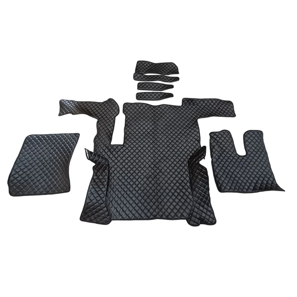 Floor Cabin Mats for MAN TGX 2018-2020 Black Eco Leather One Drawer Right HD