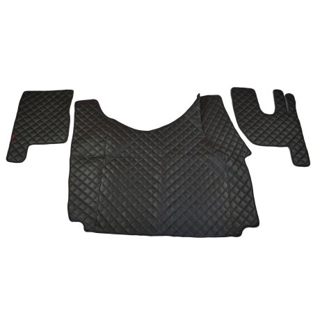 for Renault Gama T Tunnel 2013-2021, 3 pcs Black Eco Leather Truck Floor Mats