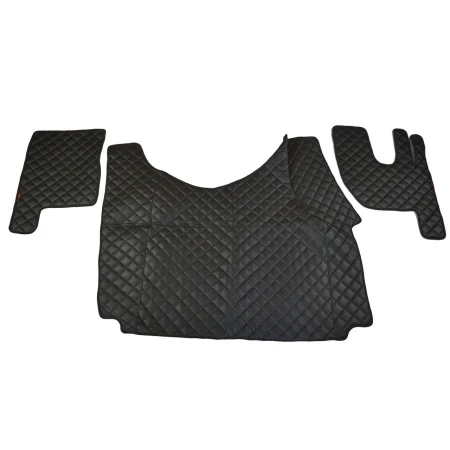 for Renault Gama T Tunnel 2013-2021, 3 pcs Black Eco Leather Truck Floor Mats