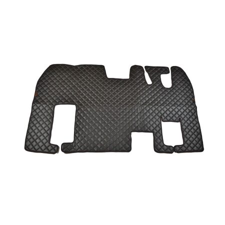 Premium Black Eco Leather Truck Floor Mats for Renault Magnum RHD Automatic – Full Coverage Set with Engine Cover