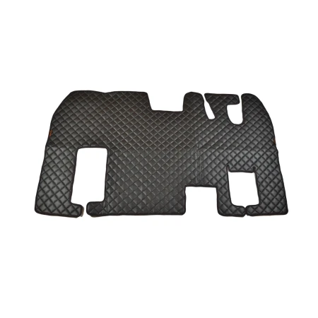 Premium Black Eco Leather Truck Floor Mats for Renault Magnum RHD Automatic – Full Coverage Set with Engine Cover